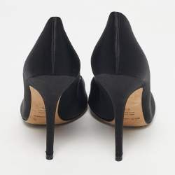 Pre Owned Dolce & Gabbana Black Satin Crytal Embellished Open Toe Pumps Size 40