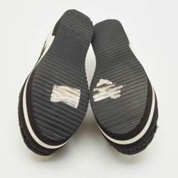 Pre Owned Dolce & Gabbana White/Black Polka Dot Fabric Platform Flats Size 39