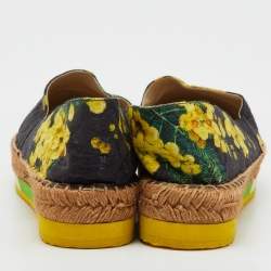 Pre Owned Dolce & Gabbana Multicolor Floral Printed Fabric Platform Espadrille Flats Size 39