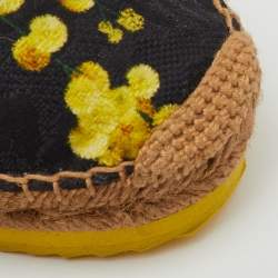 Pre Owned Dolce & Gabbana Multicolor Floral Printed Fabric Platform Espadrille Flats Size 39