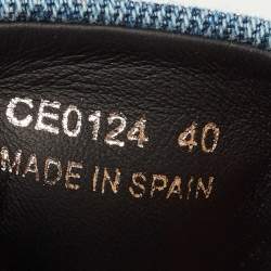 Pre Owned Dolce & Gabbana Blue Denim DG Flat Slides Size 40