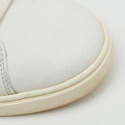 Pre Owned Dolce & Gabbana White/Green Leather and Suede Low Top Sneakers Size 38