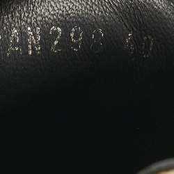 Pre Owned Dolce & Gabbana Black/Gold Leather Portofino Pearl Embellished Low Top Sneakers Size 40