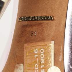 Pre Owned حذاء كعب عالي دولتشي أند غابانا قماش وجلد متعدد الألوان بكعب عريض مقاس 38