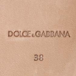 Pre Owned صندل سلايد دولتشي آند غابانا آمور فلات جلد أسود مزين بشعار DG مقاس 38