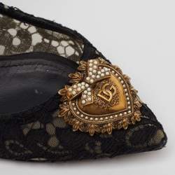 Pre Owned Dolce & Gabbana Black Lace Devotion Pumps Size 39