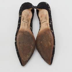 Pre Owned Dolce & Gabbana Black Lace Devotion Pumps Size 39