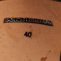 Pre Owned Dolce & Gabbana Black Suede and Mesh Cap Toe Slingback Pumps Size 40