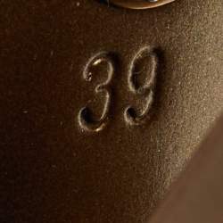 Pre Owned Dolce & Gabbana Brown Patent Leather and Calf Hair Calf Length Boots Size 39