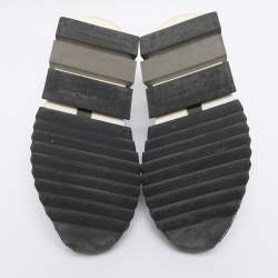 Pre Owned Dolce & Gabbana Black/Silver Crystal Embellished Knit Fabric Sorrento Sneakers Size 38