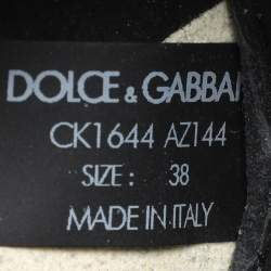 Pre Owned Dolce & Gabbana Black/Silver Crystal Embellished Knit Fabric Sorrento Sneakers Size 38