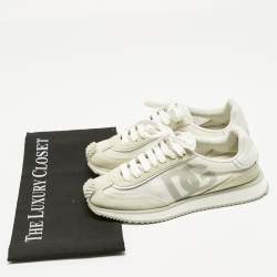 Pre Owned Dolce & Gabbana White/Cream Suede and Leather DG Cushion Sneakers Size 36
