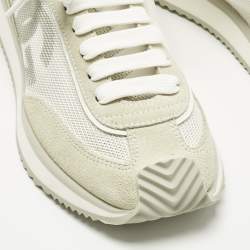 Pre Owned Dolce & Gabbana White/Cream Suede and Leather DG Cushion Sneakers Size 36