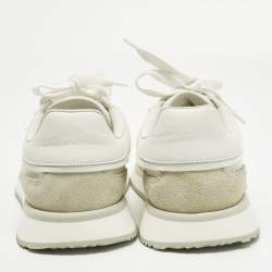 Pre Owned Dolce & Gabbana White/Cream Suede and Leather DG Cushion Sneakers Size 36