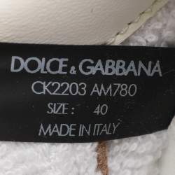 Pre Owned حذاء رياضي دولتشي أند غابانا منخفض من الأعلى بورتوفينو جلد أبيض مقاس 40