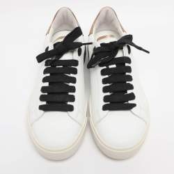 Pre Owned حذاء رياضي دولتشي أند غابانا منخفض من الأعلى بورتوفينو جلد أبيض مقاس 40