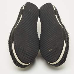 Pre Owned Dolce & Gabbana White/Black Canvas Polka Dot Print Flat Espadrilles Size 40