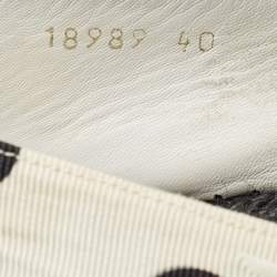 Pre Owned Dolce & Gabbana White/Black Canvas Polka Dot Print Flat Espadrilles Size 40