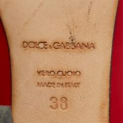 Pre Owned Dolce & Gabbana Red Patent Leather Pointed Toe Pumps Size 38
