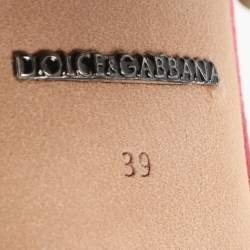 Pre Owned Dolce & Gabbana Red Velvet Jackie Embellished Block Heel Pumps Size 39