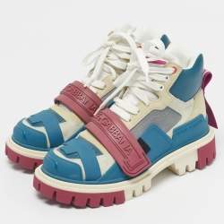 Pre Owned Dolce & Gabbana Multicolor Suede and Rubber High Top Sneakers Size 37