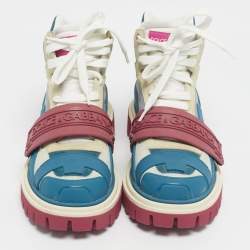 Pre Owned Dolce & Gabbana Multicolor Suede and Rubber High Top Sneakers Size 37