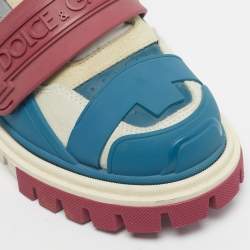 Pre Owned Dolce & Gabbana Multicolor Suede and Rubber High Top Sneakers Size 37