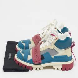 Pre Owned Dolce & Gabbana Multicolor Suede and Rubber High Top Sneakers Size 37