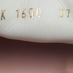 Pre Owned Dolce & Gabbana White/Pink Leather Portofino Low Top Sneakers Size 37