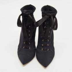 Pre Owned Dolce & Gabbana Navy Blue Stretch Fabric Lori Sock Boots Size 37