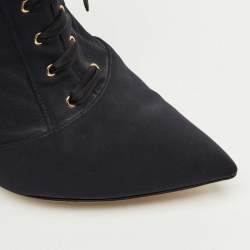 Pre Owned Dolce & Gabbana Navy Blue Stretch Fabric Lori Sock Boots Size 37