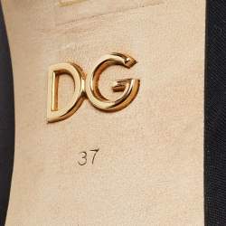 Pre Owned Dolce & Gabbana Navy Blue Stretch Fabric Lori Sock Boots Size 37