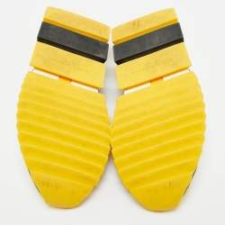 مملوكة مسبقًا Dolce & Gabbana Black/Yellow Knit Fabric Sorrento Slip On Sneakers Size 40