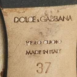 مملوكة مسبقًا Dolce & Gabbana Brown/Beige Calf Hair Bow Pointed Toe Pumps Size 37