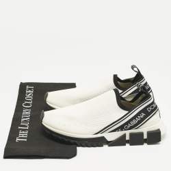 Pre Owned حذاء رياضي دولتشي أند غابانا سورينتو قماش محبوك كريمي طراز سليب أون مقاس 39