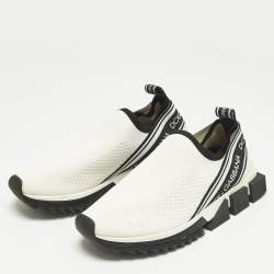 Pre Owned حذاء رياضي دولتشي أند غابانا سورينتو قماش محبوك كريمي طراز سليب أون مقاس 39