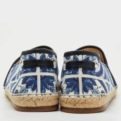 Pre Owned Dolce & Gabbana Multicolor Maiolica Print Canvas and Leather Slip On Espadrilles Size 46