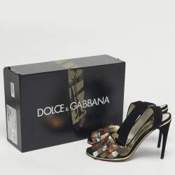 Pre Owned Dolce & Gabbana Black Suede Ankle Strap Sandals Size 40