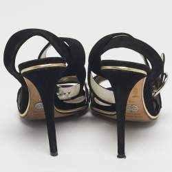 Pre Owned Dolce & Gabbana Black Suede Ankle Strap Sandals Size 40