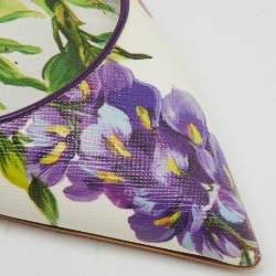 Pre Owned Dolce & Gabbana Multicolor Floral Print Patent Leather Slingback Pumps Size 40