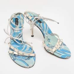 Pre Owned Dolce & Gabbana White Leather Gladiator Sandals Size 38