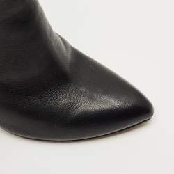 Pre Owned Dolce & Gabbana Black Leather Ankle Boots Size 37