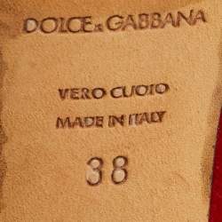 Pre Owned Dolce & Gabbana Red Velvet Taormina Crystal Embellished Peep Toe Pumps Size 38