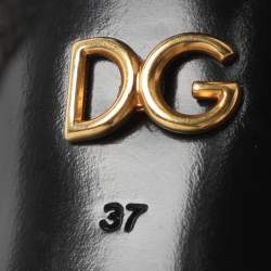 Pre Owned Dolce & Gabbana Black Knotted Mesh and Fabric Ankle Strap Sandals Size 37