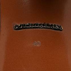 Pre Owned Dolce & Gabbana Green Lizard Embossed Leather Embellished Ankle Strap Sandals Size 40