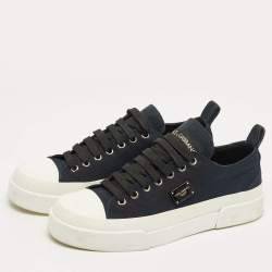Pre Owned Dolce & Gabbana Navy Blue Canvas Low Top Sneakers Size 40