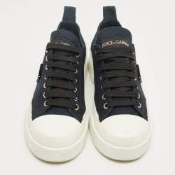 Pre Owned Dolce & Gabbana Navy Blue Canvas Low Top Sneakers Size 40