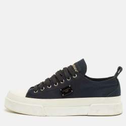 Pre Owned Dolce & Gabbana Navy Blue Canvas Low Top Sneakers Size 40