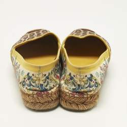 Pre Owned Dolce & Gabbana Multicolor Printed Canvas Espadrille Flats Size 39