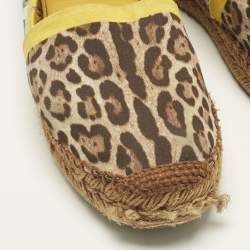Pre Owned Dolce & Gabbana Multicolor Printed Canvas Espadrille Flats Size 39